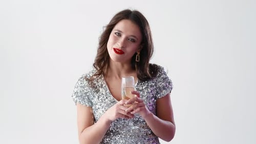 Festive Congrats Stylish Woman Holiday Greeting