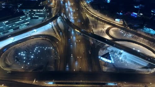 Night Highway Interchange