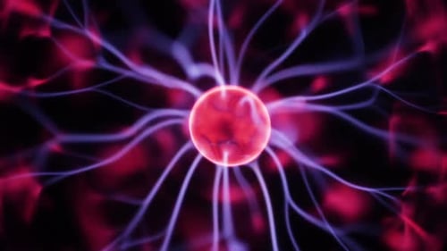 Glowing Plasma Ball with Abstract Energy Streaks