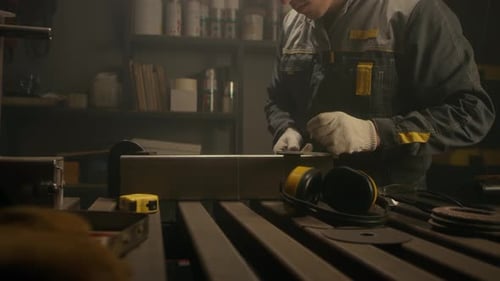Metalworker in the workshop