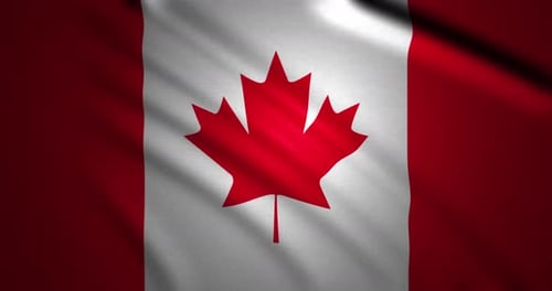 Seamless Looping Waving Canadian Flag Background Animation