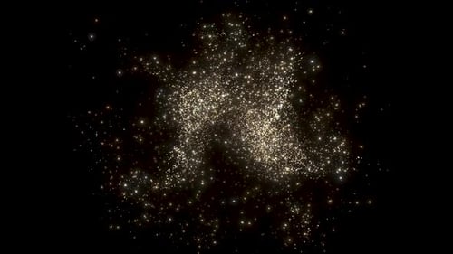 Golden Glittering Particle Burst Reveal
