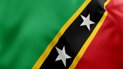 Realistic Saint Kitts and Nevis Flag Waving Seamless Loop Animation