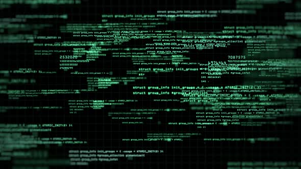 Green Digital Code Scrolling Data Stream Background, Backgrounds Motion ...