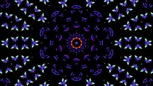 animated round shape of multicolor flashing lights, on a black background