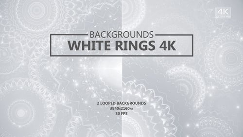 Elegant Looping White Mandala Rings Backgrounds