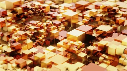 Golden Cubes Seamless Animation Loop Background