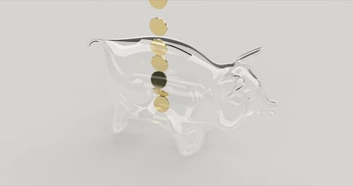 Cute Glass Piggy Bank