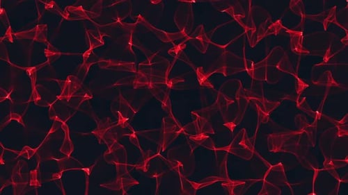 Animation de lignes rouges fractales sur fond noir. Concept d'animation futuriste.