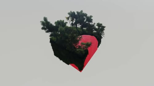 Casa isométrica en medio de la naturaleza en el borde del mar rojo