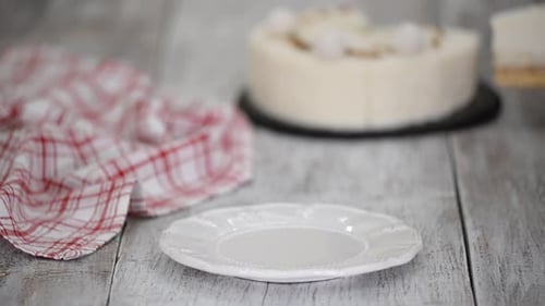 Placing Slice of Cake on Plate