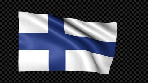 Realistic Waving Flag of Finland Animation