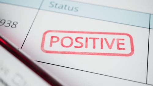 Positive Medical Test Result with Blood Sample Tube