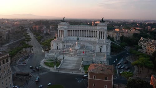 Aerial View of Rome Landmark at Sunrise