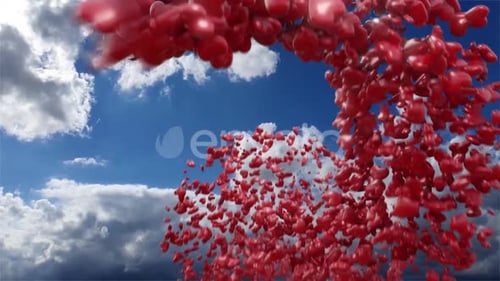 Animated Heart Particles Burst and Reveal