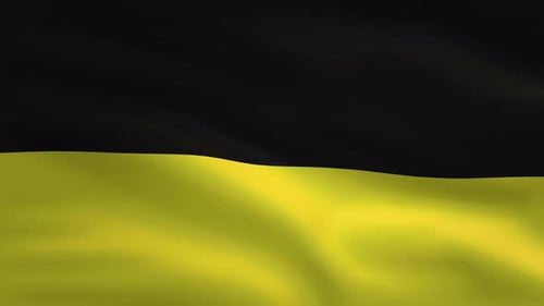 Abstract Black and Yellow Flag Waving Background Loop