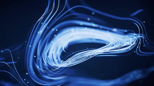 Flowing curves with glowing neon lines