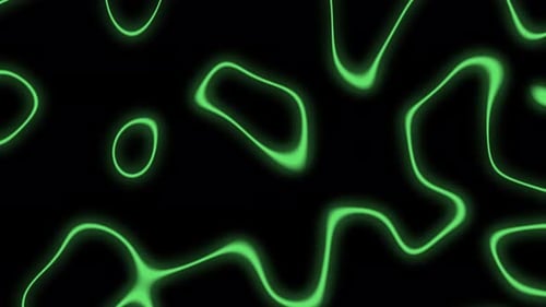 Abstract Green Fluid Glowing Lines Background Loop