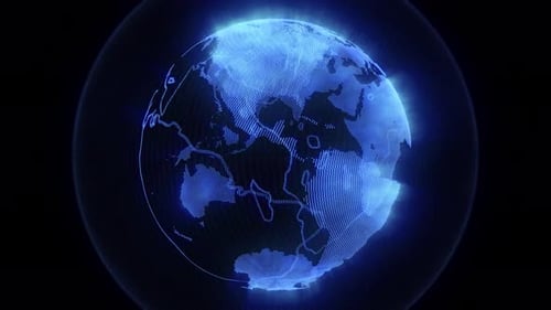 Futuristic Digital Earth Globe Rotation for Global Connectivity