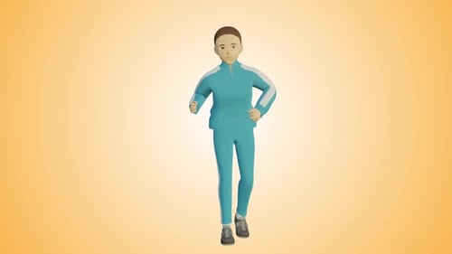 Stylized 3D Character Performing Fitness Warm-Up Animation
