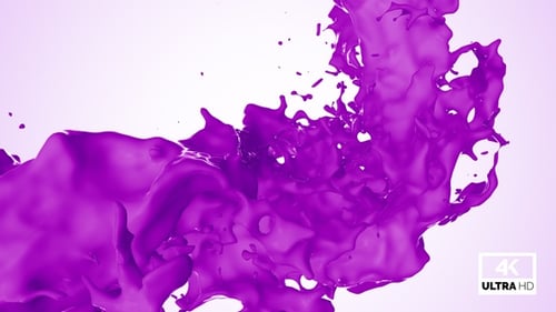 Dynamic Purple Liquid Paint Splash Fluid Element