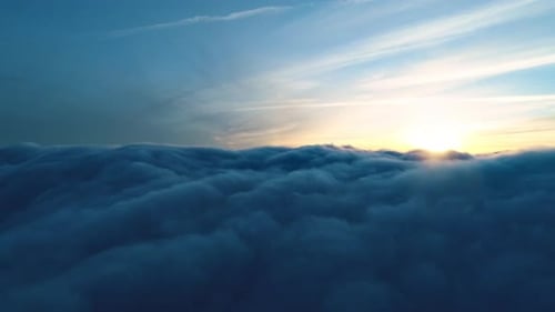 Aerial View of Clouds at Sunrise