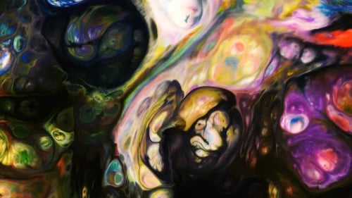 Vibrant Abstract Paint Swirls in Dynamic Motion