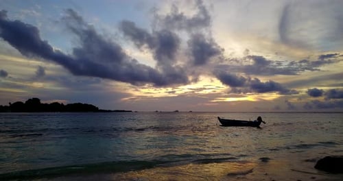 Tropical above abstract shot of a paradise sunny white sand beach and blue water background
