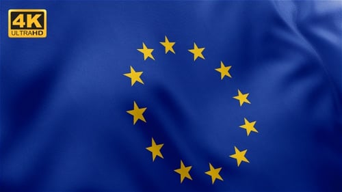 Waving European Union Flag Loop
