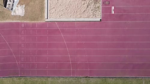 Aerial View of a Red Running Track