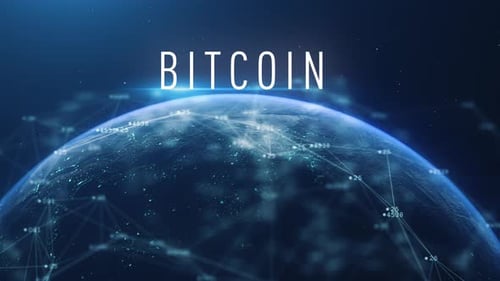 Globaler abstrakter Cyber Earth Bitcoin