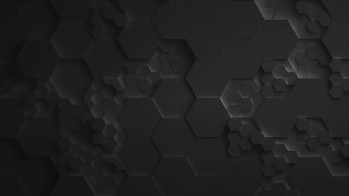 Black Abstract Hexagon Geometric Surface Seamless Loop UHD