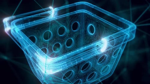 Plastic Basket Hologram Close Up 4k
