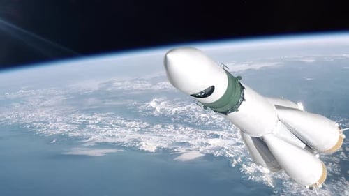 Vostok-Weltraumrakete Vorbeiflug