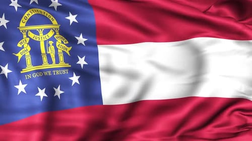 Waving Georgia State Flag Animation