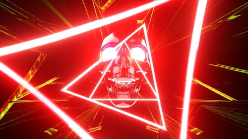 VJ Loop Neon Skull 4K