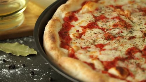 Appetizing Close Up of Freshly Baked Pizza