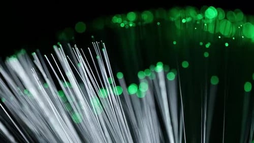 Abstract Fiber Optic Cables with Colorful Lights
