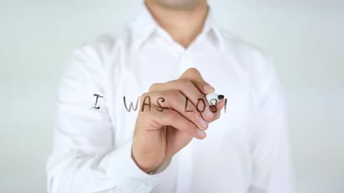 Writing 'I Was Lost' on a Clear Surface