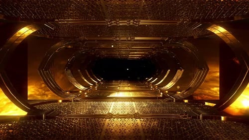 Seamless Golden Abstract Tunnel Loop Background Animation