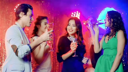 Friends Toasting Champagne at Sparkling Celebration