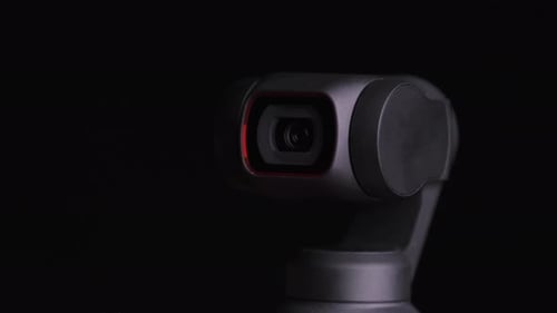 Rotating Camera Close-Up on Black Background