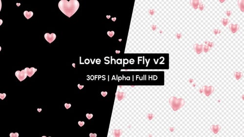 Animated Flying Pink Hearts for Romantic Overlays