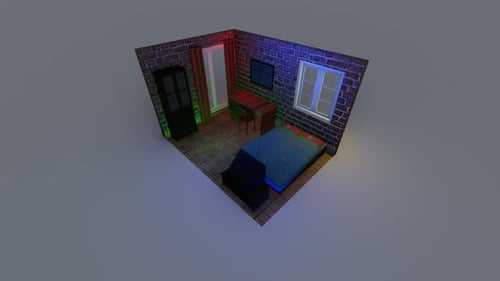 Isometric bedroom interior