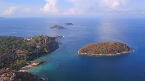 Aerial view of Patong beach with Andaman sea in Phuket.Thailand