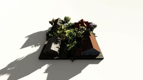 Isometric housing in the countryside