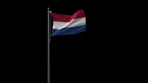 Realistic Netherlands Flag Waving Animation