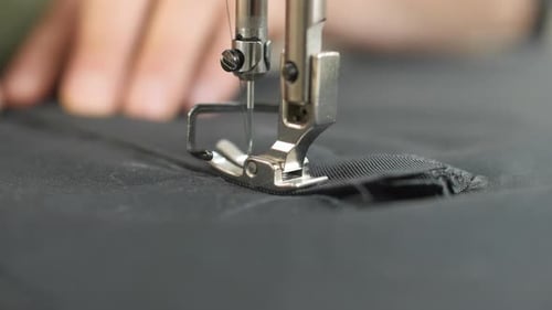 Sewing at the sewing machine