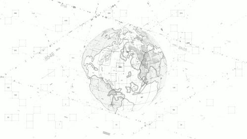 Digital Earth animiert auf weißem Hintergrund