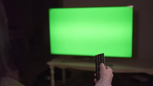 Remote Control Adjusting Green Screen Television